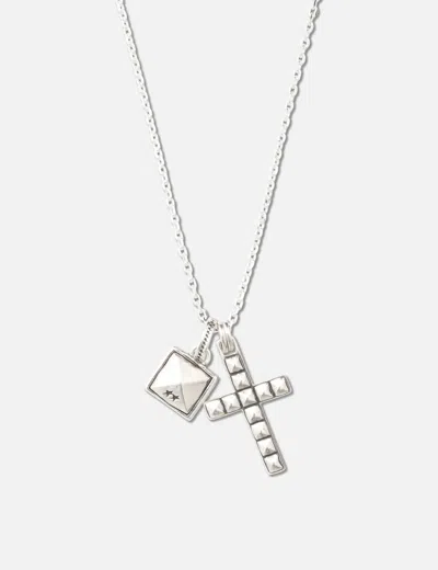 Twojeys Studded Cross Necklace In Silver/银色/銀色/실버/シルバー