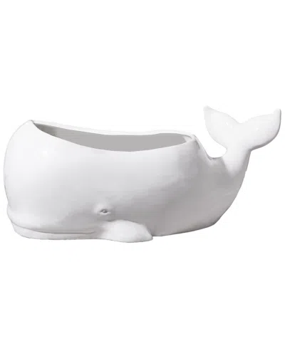 Two's Company Discontinued Beluga Whale Planter/beverage & Ice Tub In White