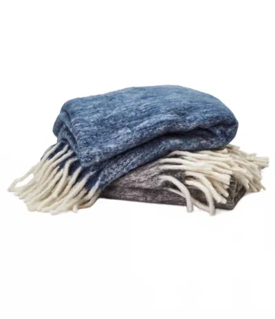 Two's Company Faux Mohair Throw 50x70 In Charcoal In Multi