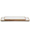 Two's Company Grazing Soiree Hand-crafted S/2 Long Serving Tray In Brown