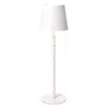 Two's Company Led Cordless Bamboo Table Lamp In White In White
