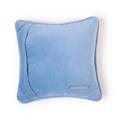 Two's Company Lets Stay In Bed Needlepoint Throw Pillow 8 X 8 Inch Cotton Polyester In Blue