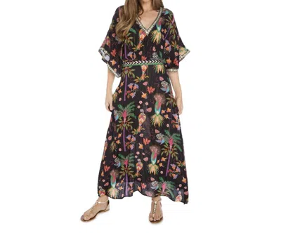Two's Company Mandel Maxi Dress In Black In Multi
