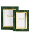 Two's Company S/2 Aventurine Green And Gold Photo Frame Incl 2 S In Green