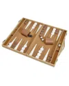 Two's Company Terra Cane Backgammon Set Game In Brown