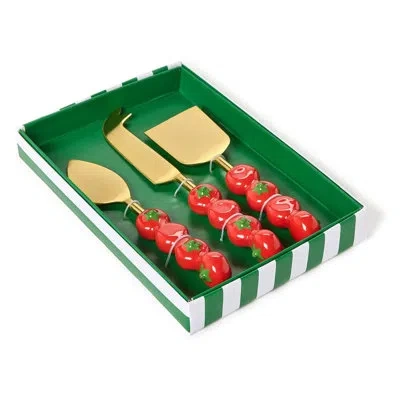 Two's Company Tomato Set Of 3 Stainless Steel Cheese Knives For Entertaining Guests In Multi