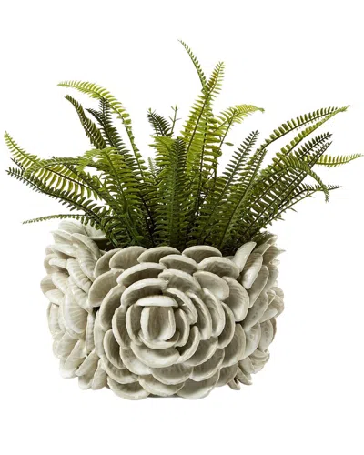 Two's Company 10in Clam Shell Planter In Green