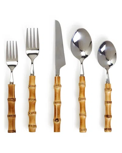 Two's Company 20pc Natural Bamboo Flatware Service Set For 4 In Beige