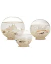 Two's Company Set Of 3 Decorative Filled Sealife Globes