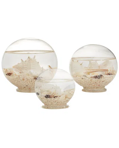 TWO'S COMPANY TWO'S COMPANY ATLANTIS SET OF 3 DECORATIVE FILLED GLOBES