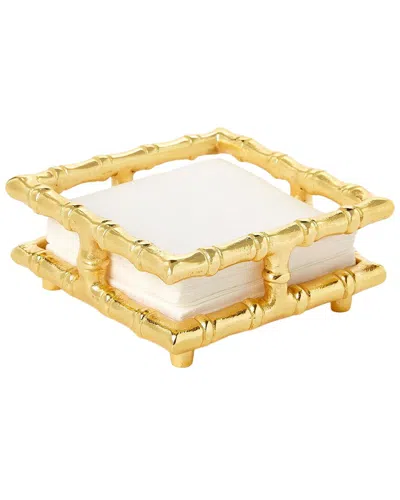 Two's Company Bamboo Cocktail Napkin Holder In Multi
