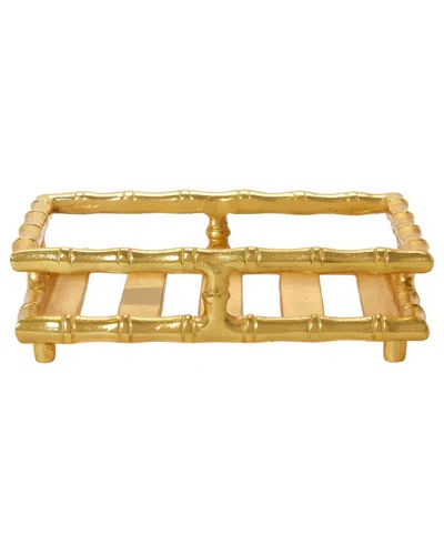 Two's Company Bamboo Guest Towel / Napkin Holder In Gold
