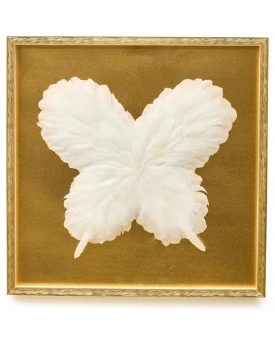 Two's Company Butterfly Shadow Box Wall Art In Gold