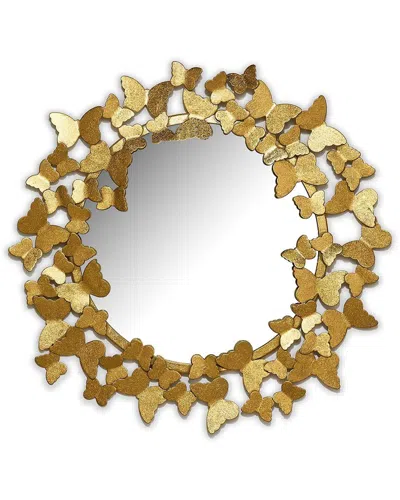 Two's Company Butterfly Wall Mirror In Gold