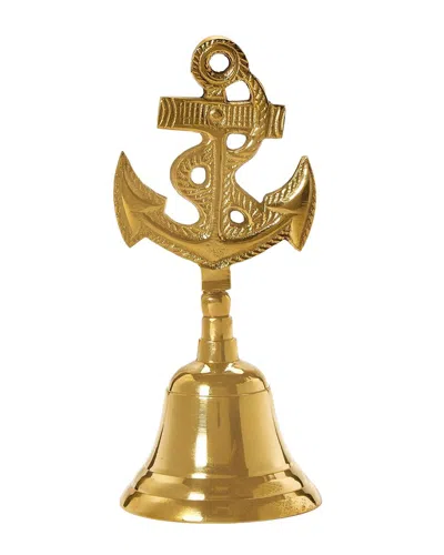 Two's Company Coastal Call Anchor Bell In Gold