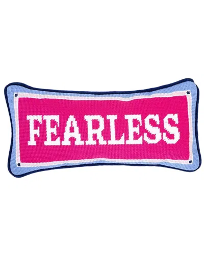 Two's Company Fearless 6 X13 Needlepoint Pillow In Pink