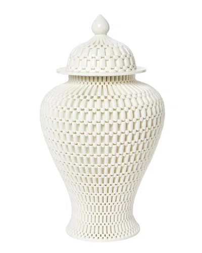 Two's Company Filigree Covered Temple Jar In Neutral