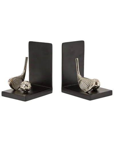 Two's Company Golf Bookends In Black