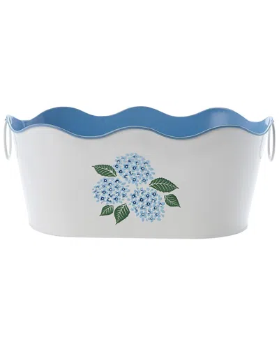 Two's Company Hydrangea Beverage / Planter Tub In White