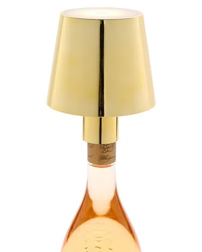 Two's Company Led Portable Cordless Lampshade Bottle Lamp In Gold