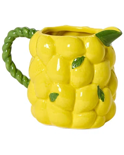 Two's Company Lemon Pitcher / Vase In Yellow