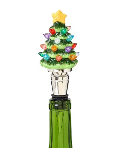Two's Company Light-up Tree Bottle Stopper In Gift Box In Multi