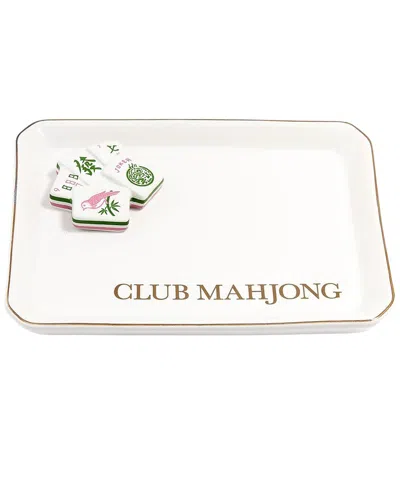 Two's Company Mahjong Iconic Trinket / Desk Tray In Red