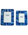 Two's Company Oceans Set Of 2 Photo Frames In Blue
