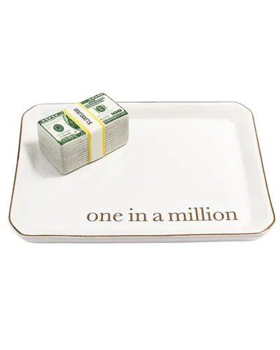 Two's Company One In A Million Iconic Trinket / Desk Tray In White