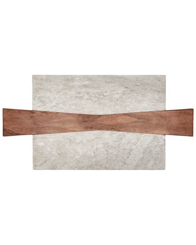 Two's Company Perfectly Polished Marble Charcuterie/tapas Board In Beige