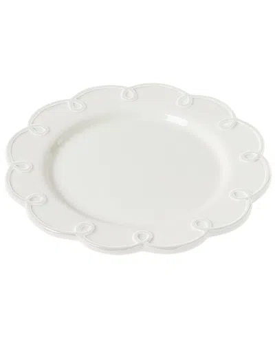 Two's Company Scallop Loop Set Of 4 Salad / Dessert Plates In White