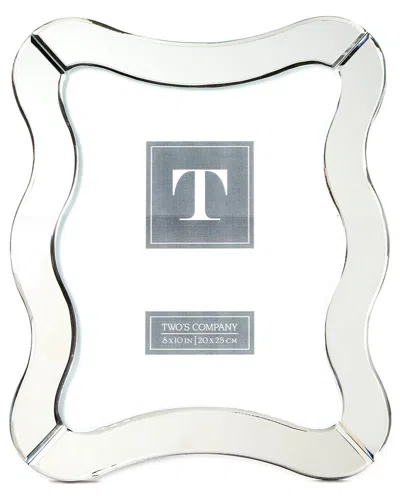 Two's Company Scalloped Cut Mirror 8x10 Photo Frame In Transparent