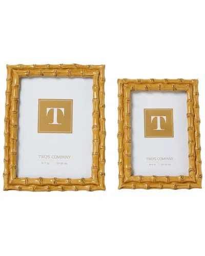 Two's Company Set Of 2 Blonde Photo Frames In Gold