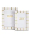 Two's Company Set Of 2 Brass Lines Photo Frames In Brass