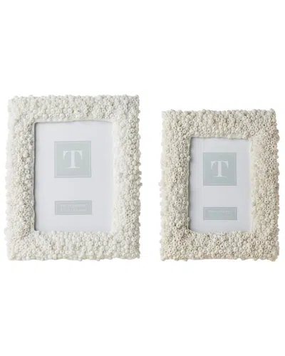 Two's Company Set Of 2 Coral Frames In White
