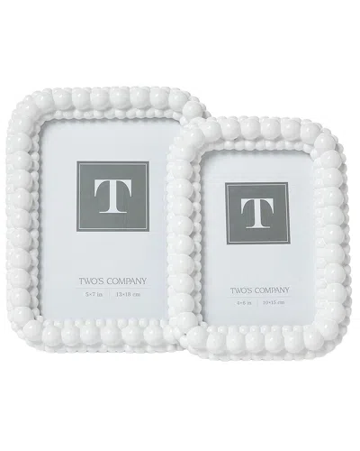Two's Company Set Of 2 Double Hobnail Photo Frames In Multi