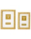 Two's Company Set Of 2 Double Rope Frames In Gold