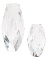 Two's Company Set Of 2 Faceted Crystal Vases