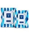Two's Company Set Of 2 Inlay Photo Frames In Blue