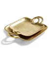 Two's Company Set Of 2 Metropolitan Decorative Trays With Handles In Gold