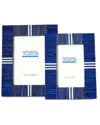 Two's Company Set Of 2 Stacks Photo Frame In Blue