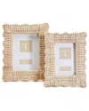 Two's Company Set Of 2 Wicker Weave Photo Frames In Beige
