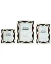 Two's Company Set Of 3 Stripes In Abstract Photo Frames In Black