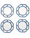 Two's Company Set Of 4 Bamboo Touch Salad/dessert Plates In Blue