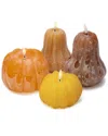 Two's Company Set Of 4 Flameless Pumpkin Led Decor Candles In Multi