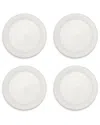 Two's Company Set Of 4 Heirloom Pearl Edge Dinner Plates In White