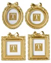 Two's Company Set Of 4 Vintage Mini Photo Frames With Accent Bow In Gold