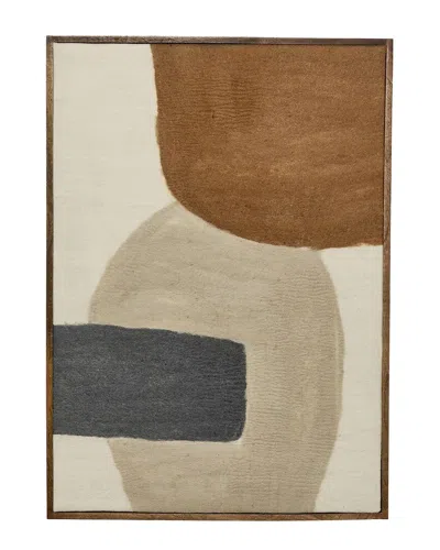Two's Company Shapes Woolen Felt Abstract Wall Art In Brown