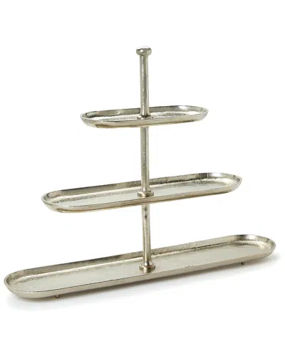 Two's Company Silver Etagere 3-tier Server In Gold