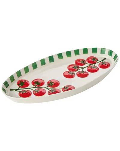 Two's Company Tomato Oval Platter In Multi